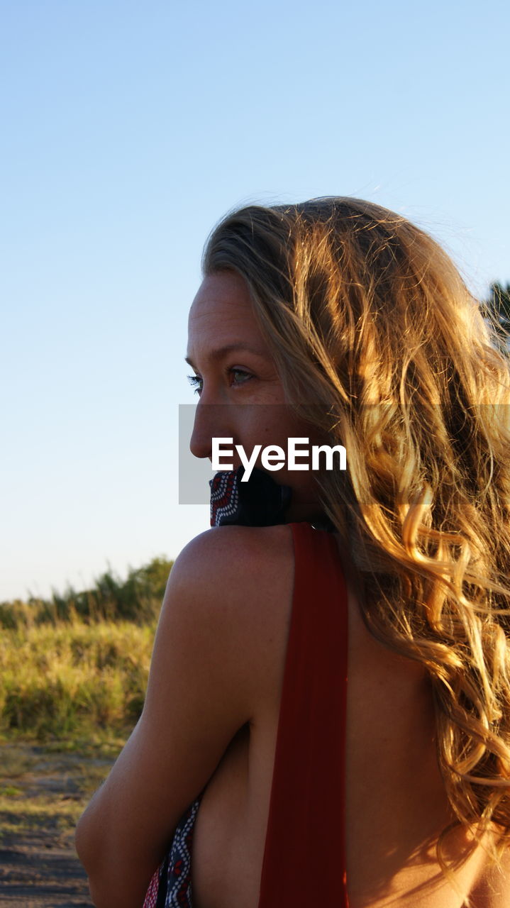 Young woman looking away