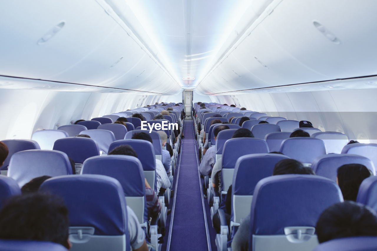 View of seats in airplane