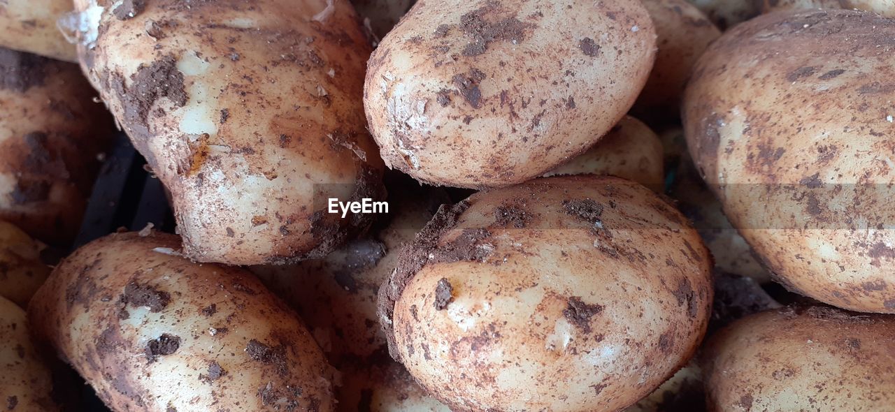 HIGH ANGLE VIEW OF BREAD ON MARKET