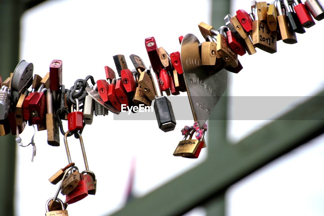 CLOSE-UP OF PADLOCKS