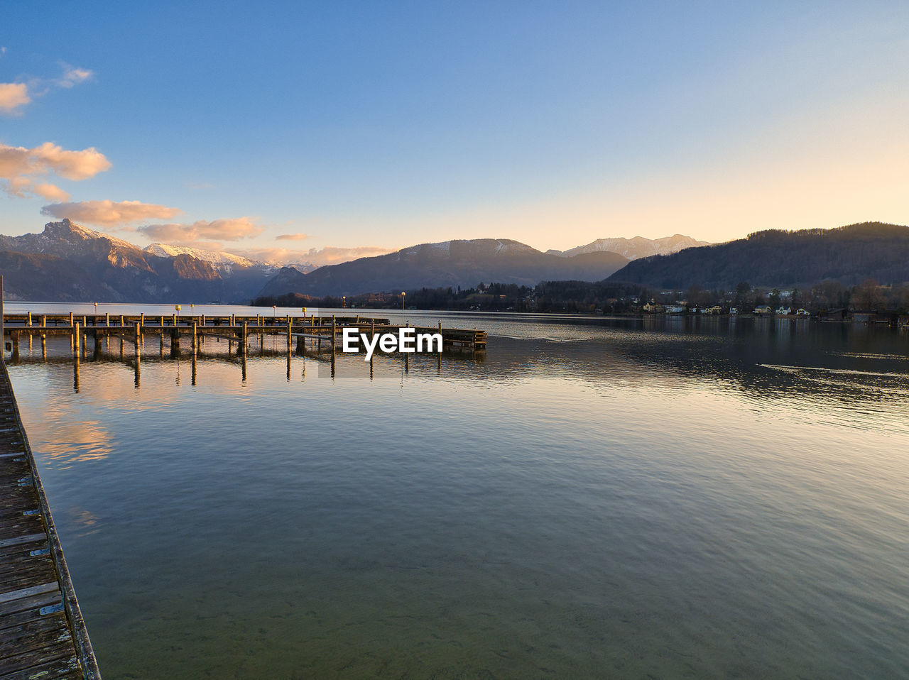 SCENIC VIEW OF LAKE DURING SUNSET