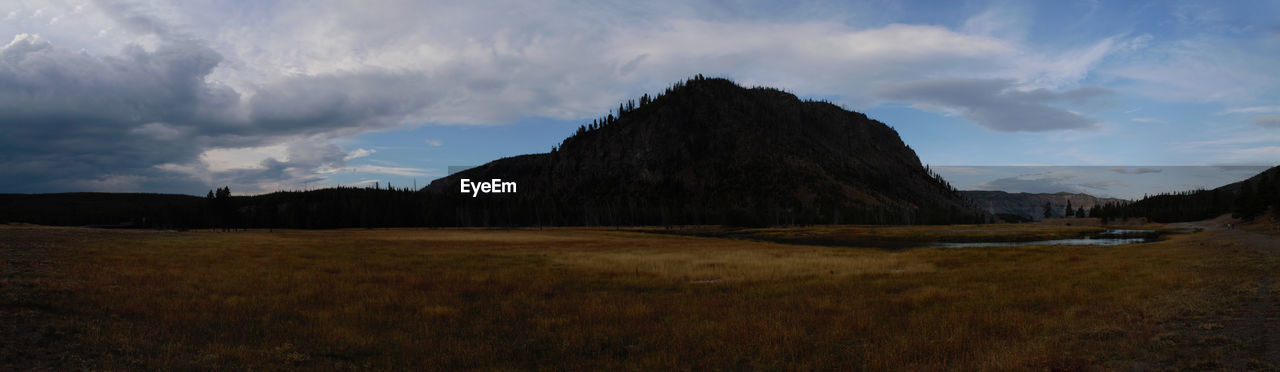 PANORAMIC SHOT OF FIELD AGAINST SKY