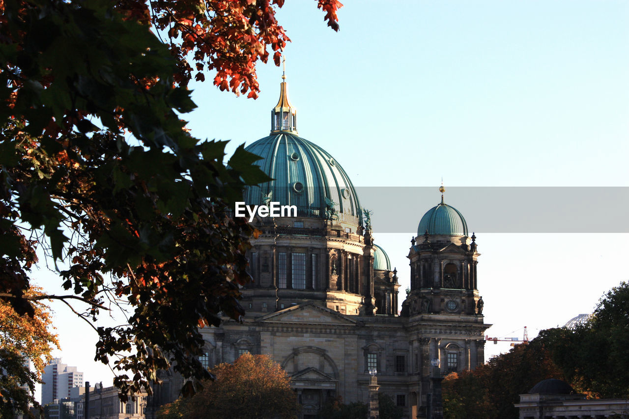 Exterior of berlin cathedral against clear sky
