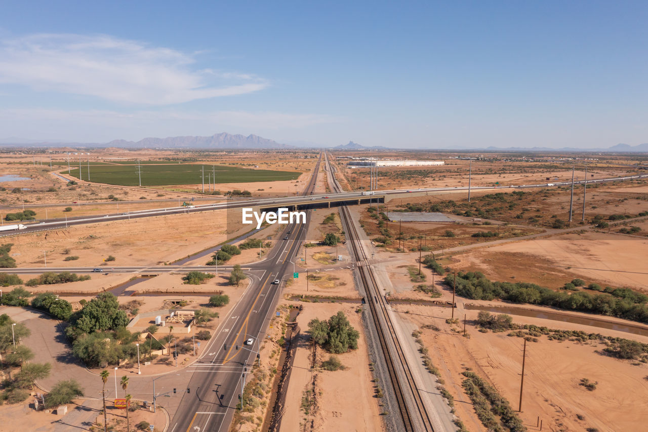 Arizona interstate 10 between tucson and phoenix, aerial view