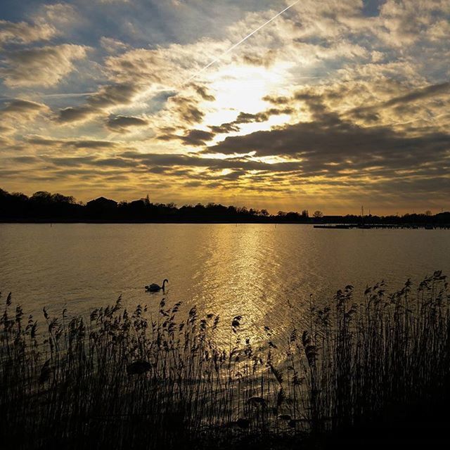 SUNSET OVER LAKE