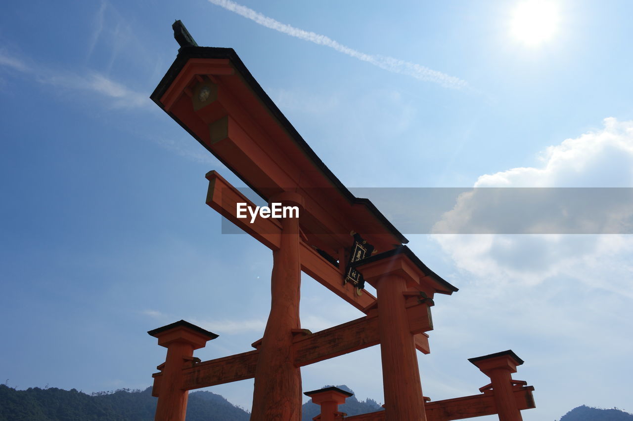 Low angle view of built structure against sky