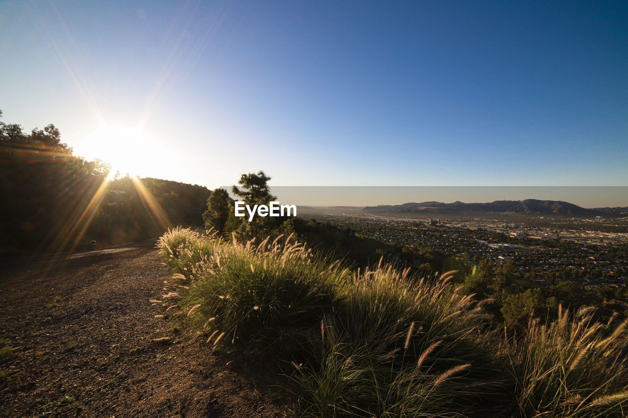 Scenic view of sun shining on sunny day