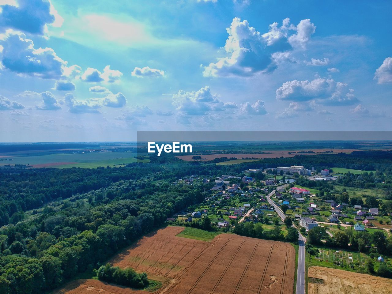 AERIAL VIEW OF AGRICULTURAL LANDSCAPE