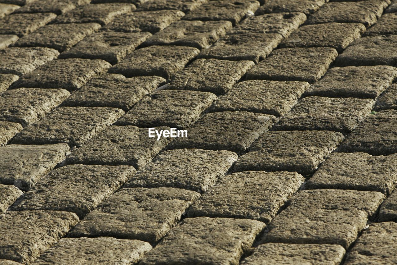 Full frame shot of cobblestone footpath