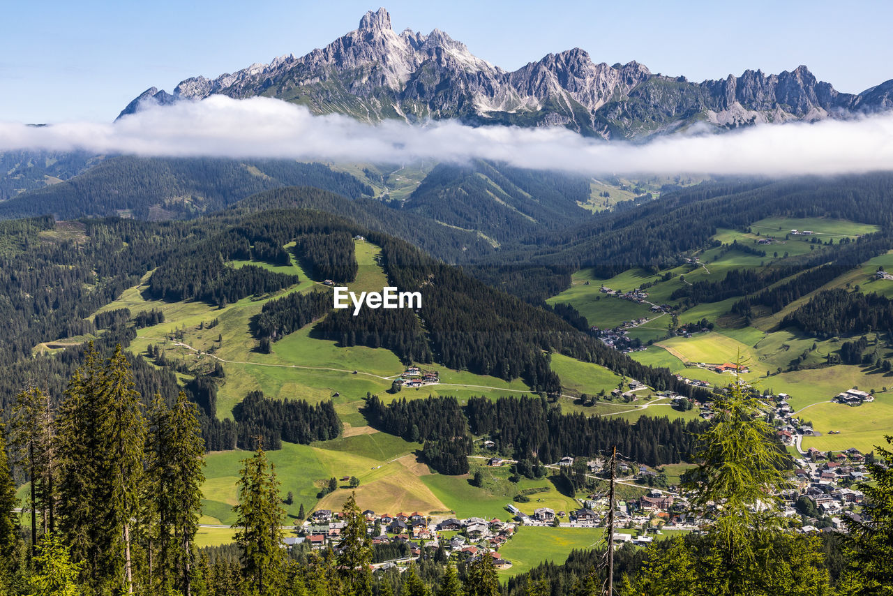 SCENIC VIEW OF LANDSCAPE AND MOUNTAINS