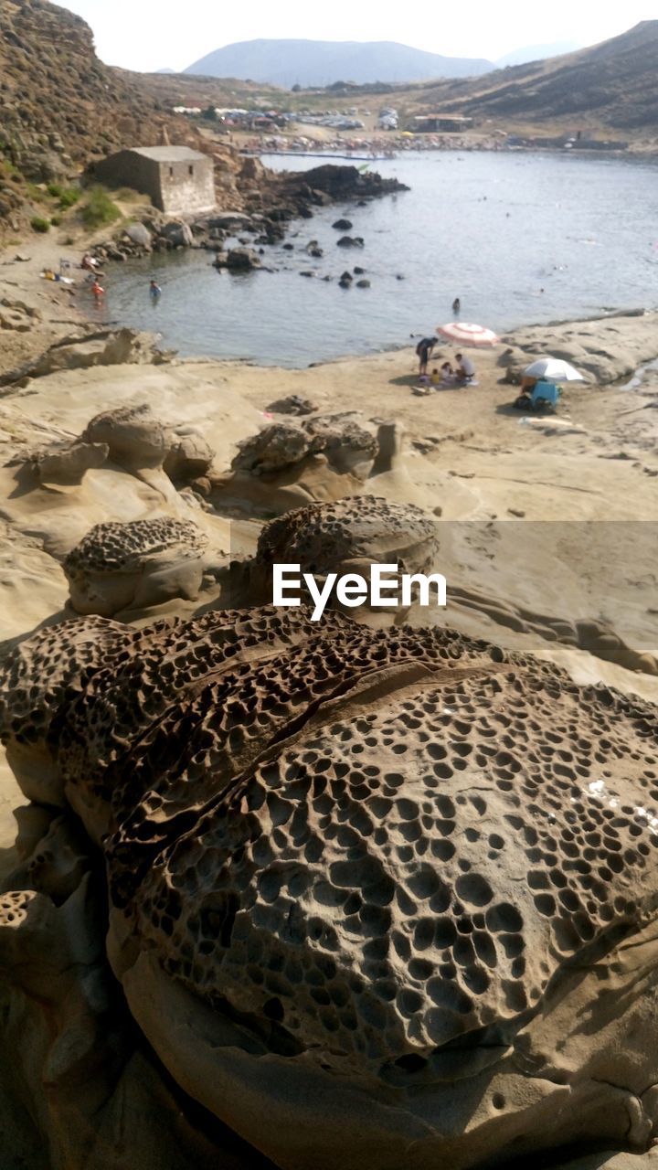 High angle view of beach