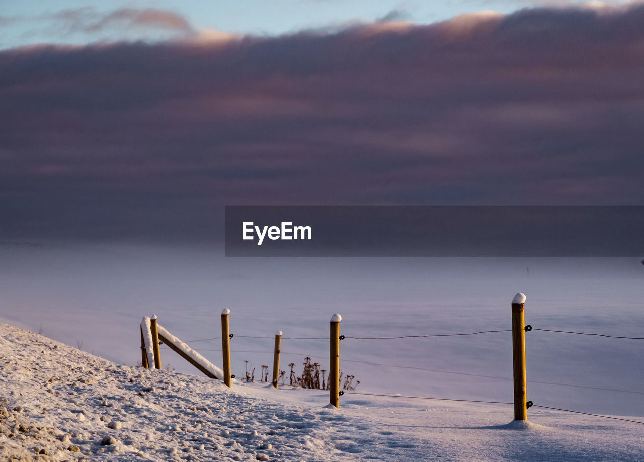 Scenic view of snow against sky