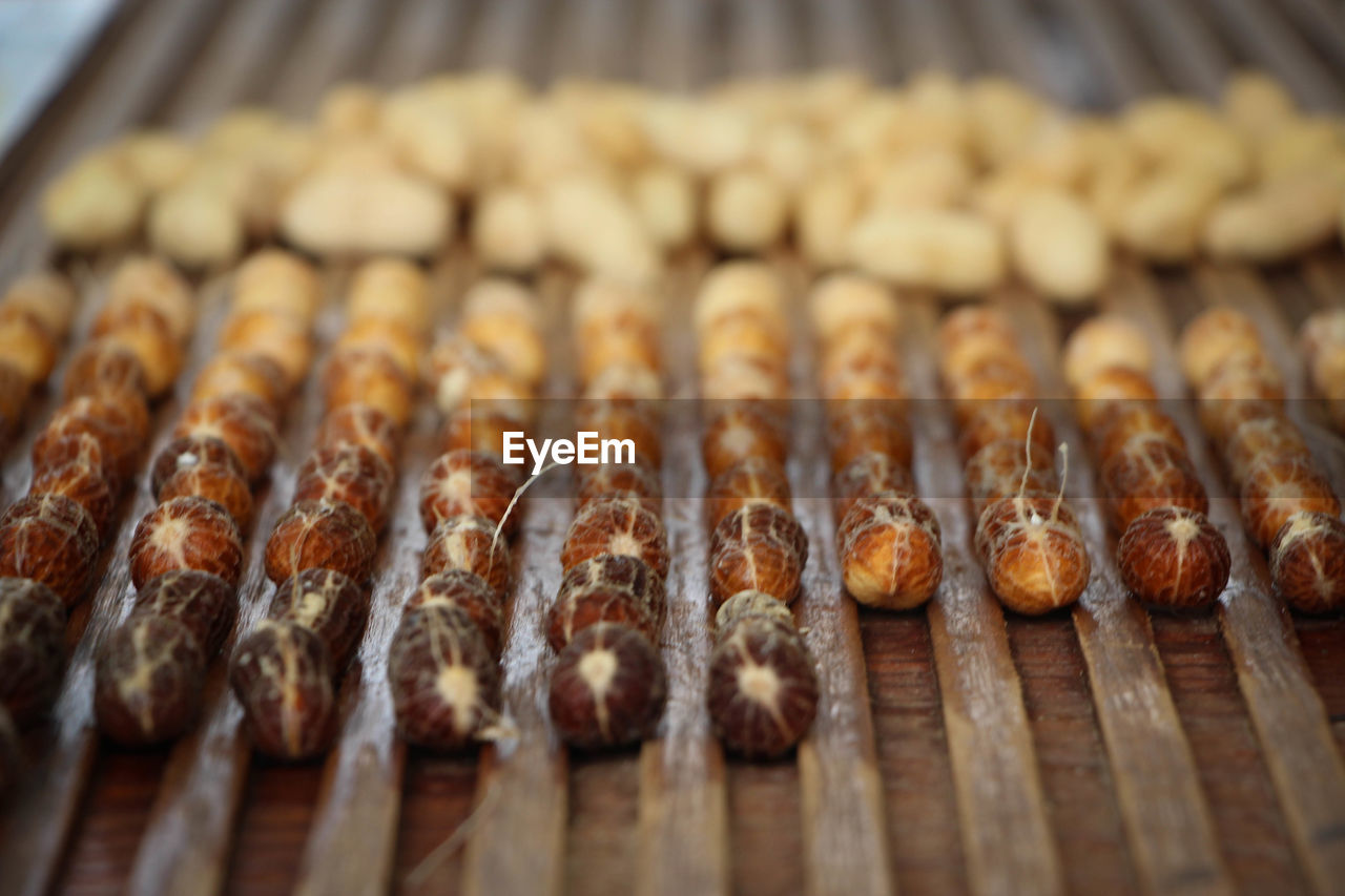 Close-up of peanuts on table