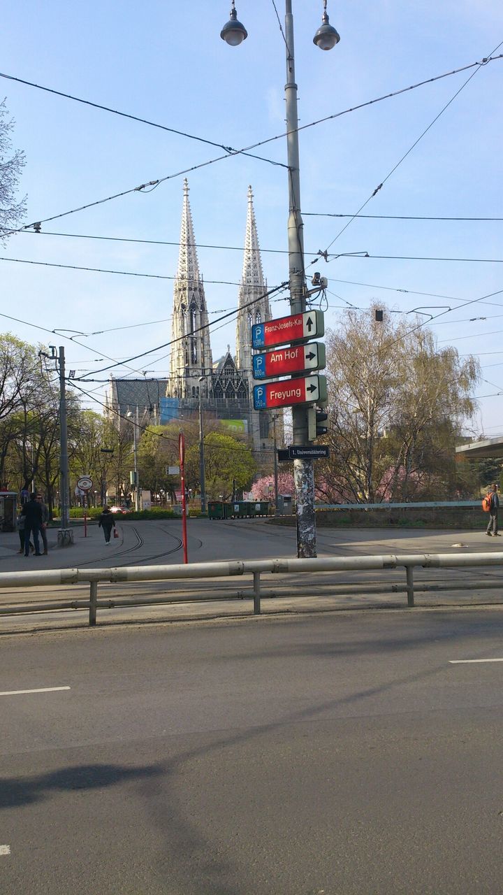 Empty road and cathedral on background