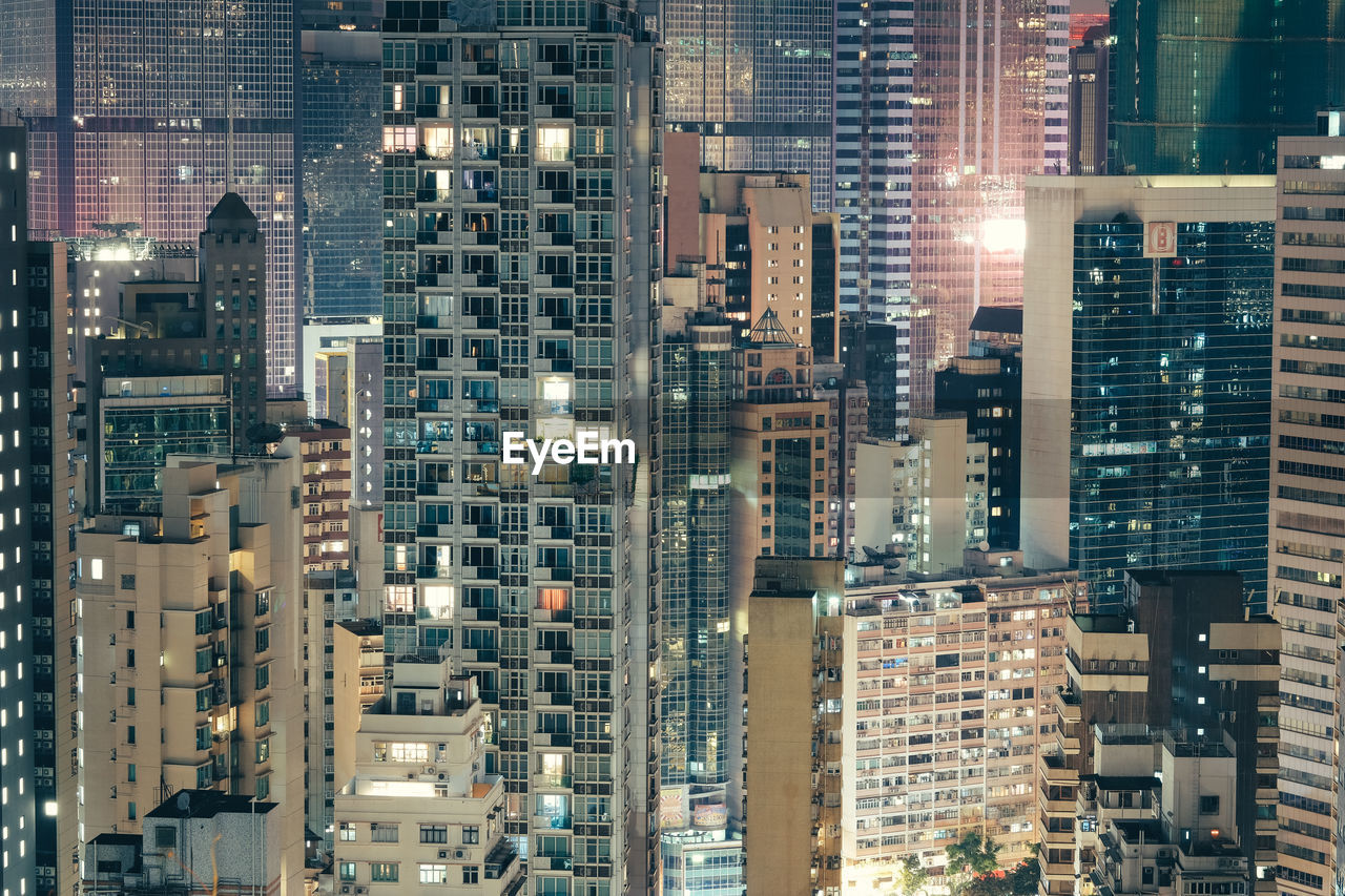 Full frame shot of modern buildings in city