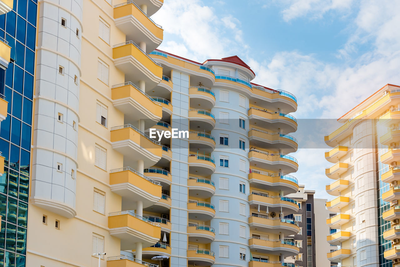 Modern apartment complex. residential real estate in turkey. residential building against the sky.