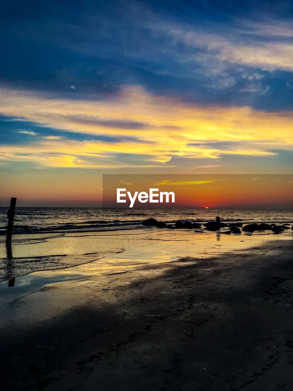 SCENIC VIEW OF BEACH DURING SUNSET