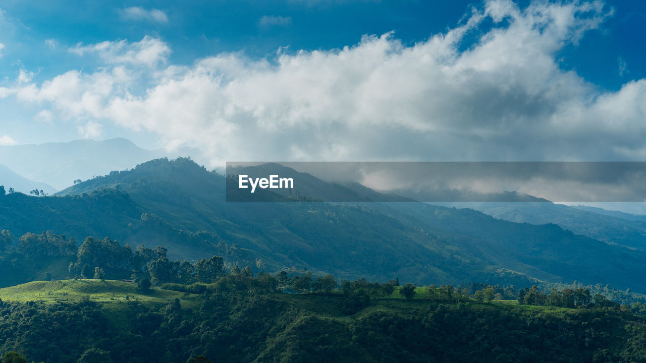 Scenic view of mountains against sky