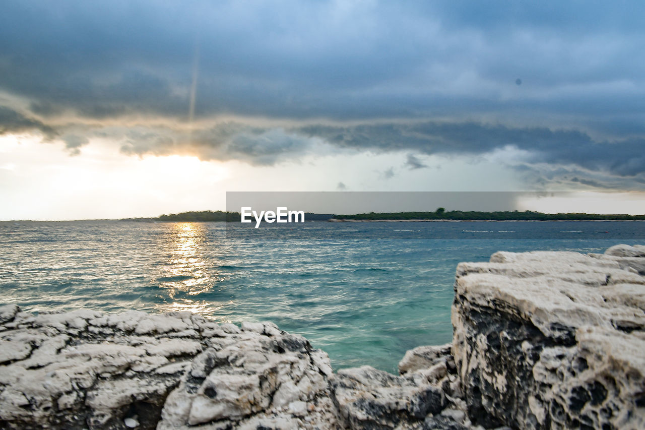 SCENIC VIEW OF SEA DURING SUNSET