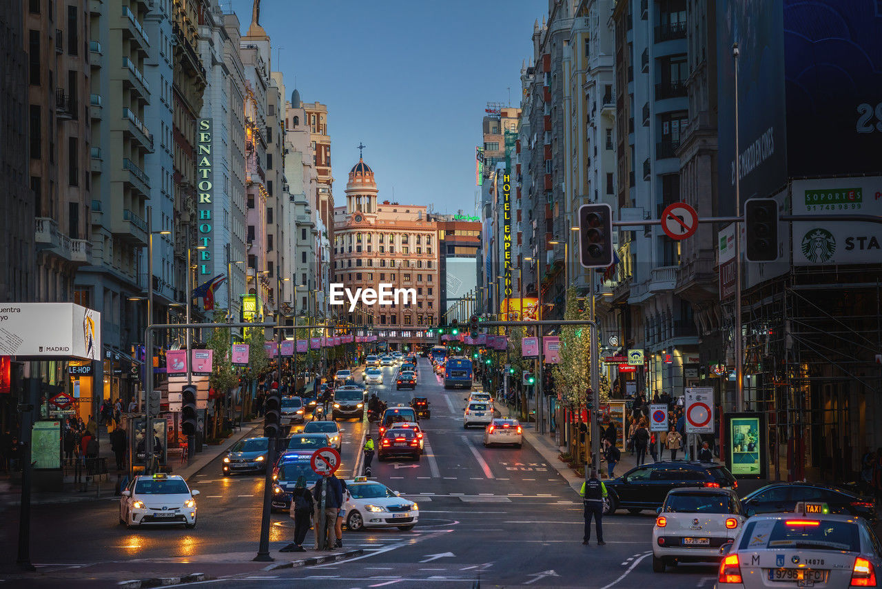 high angle view of city street