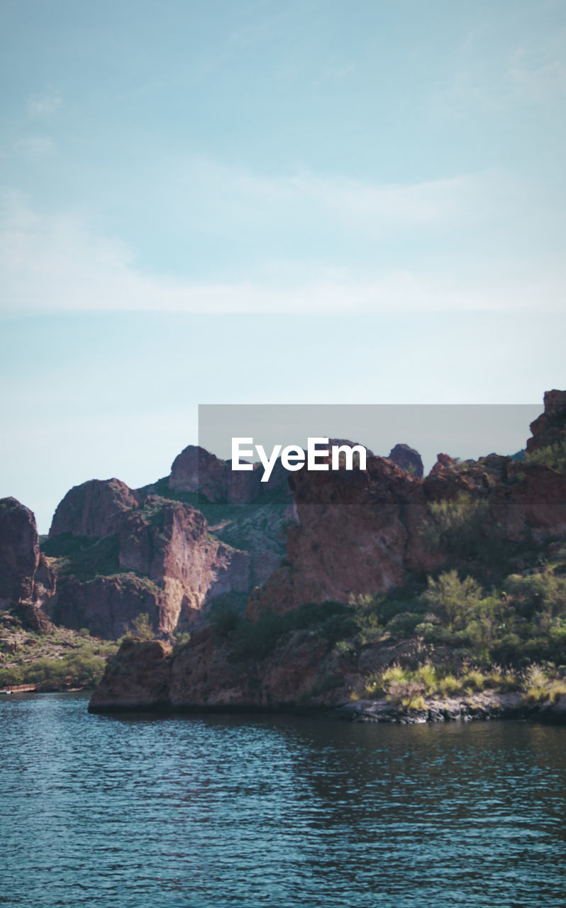 SCENIC VIEW OF SEA AND ROCKS