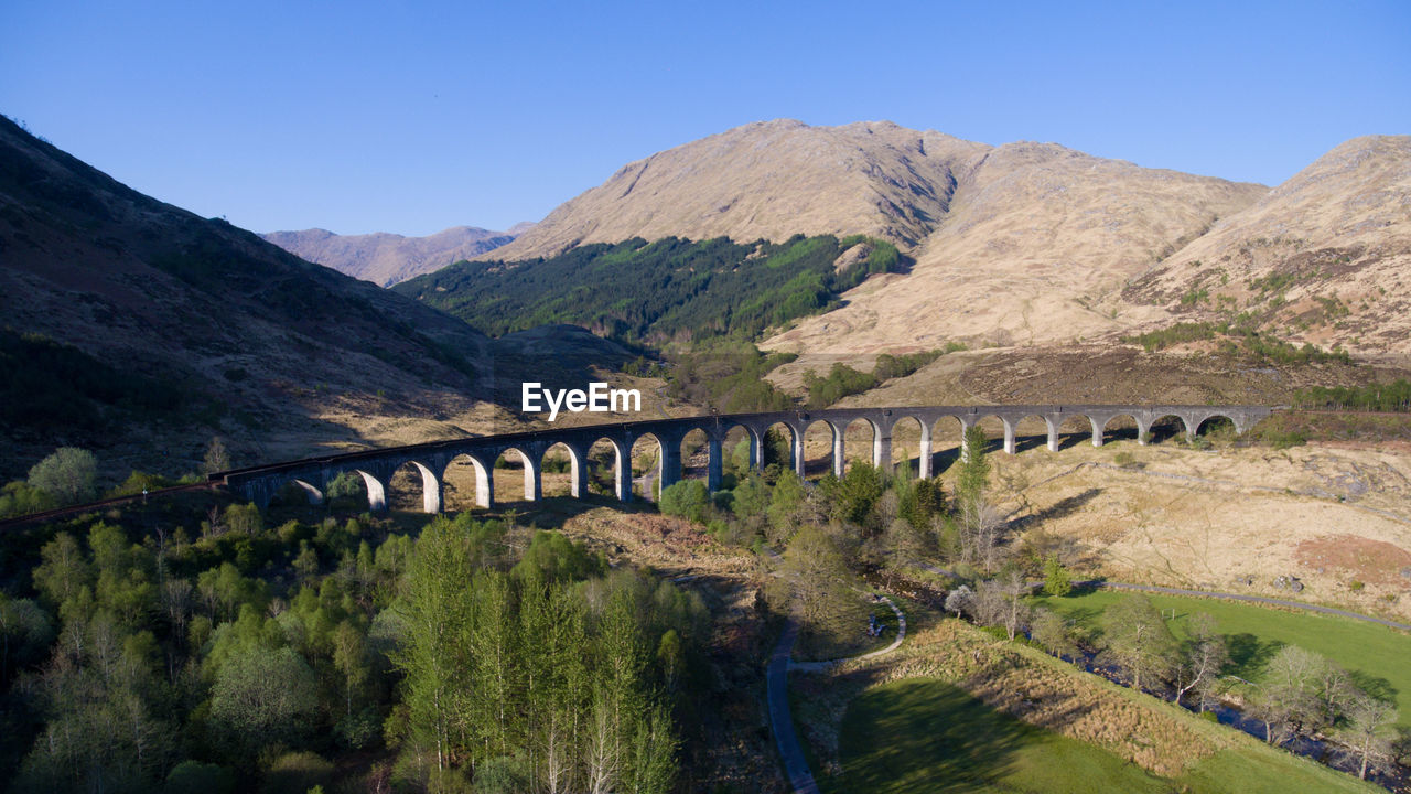 View of bridge over mountains