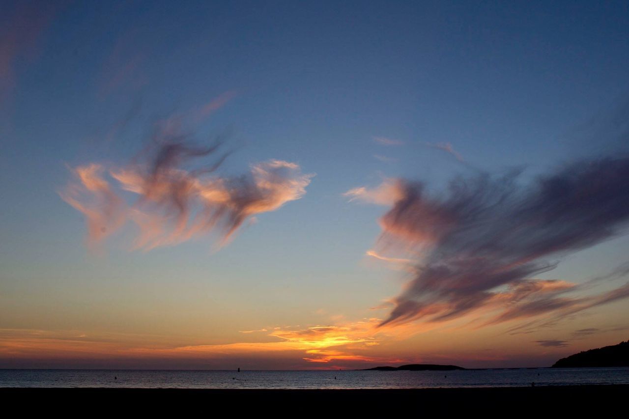 SCENIC VIEW OF SUNSET OVER SEA