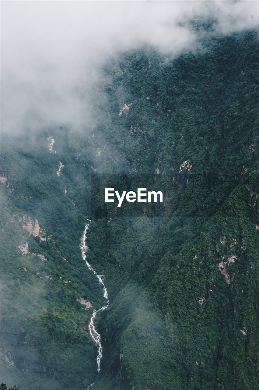Aerial view of tiger leaping gorge in valley