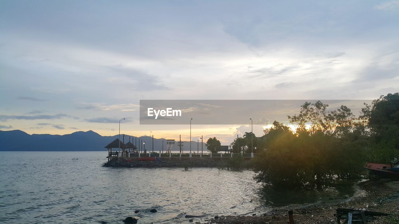 Scenic view of sea during sunset