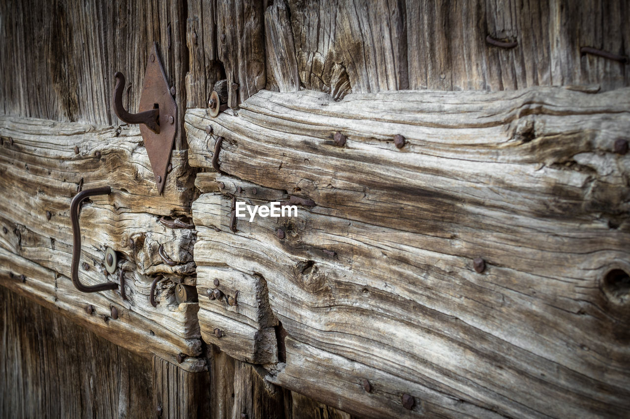 Close-up of closed wooden door