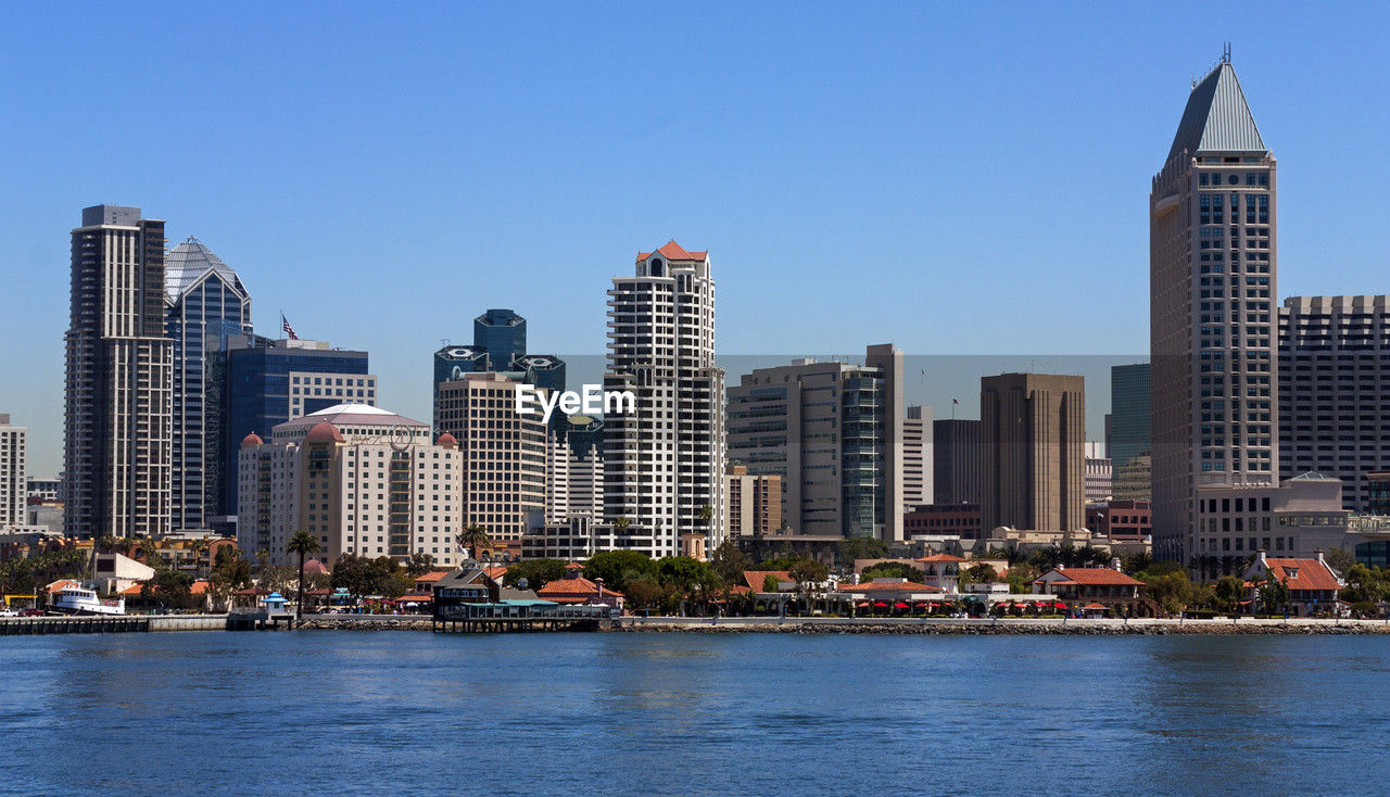 A view of san diego bay and downtown san diego on a spring day, california, 