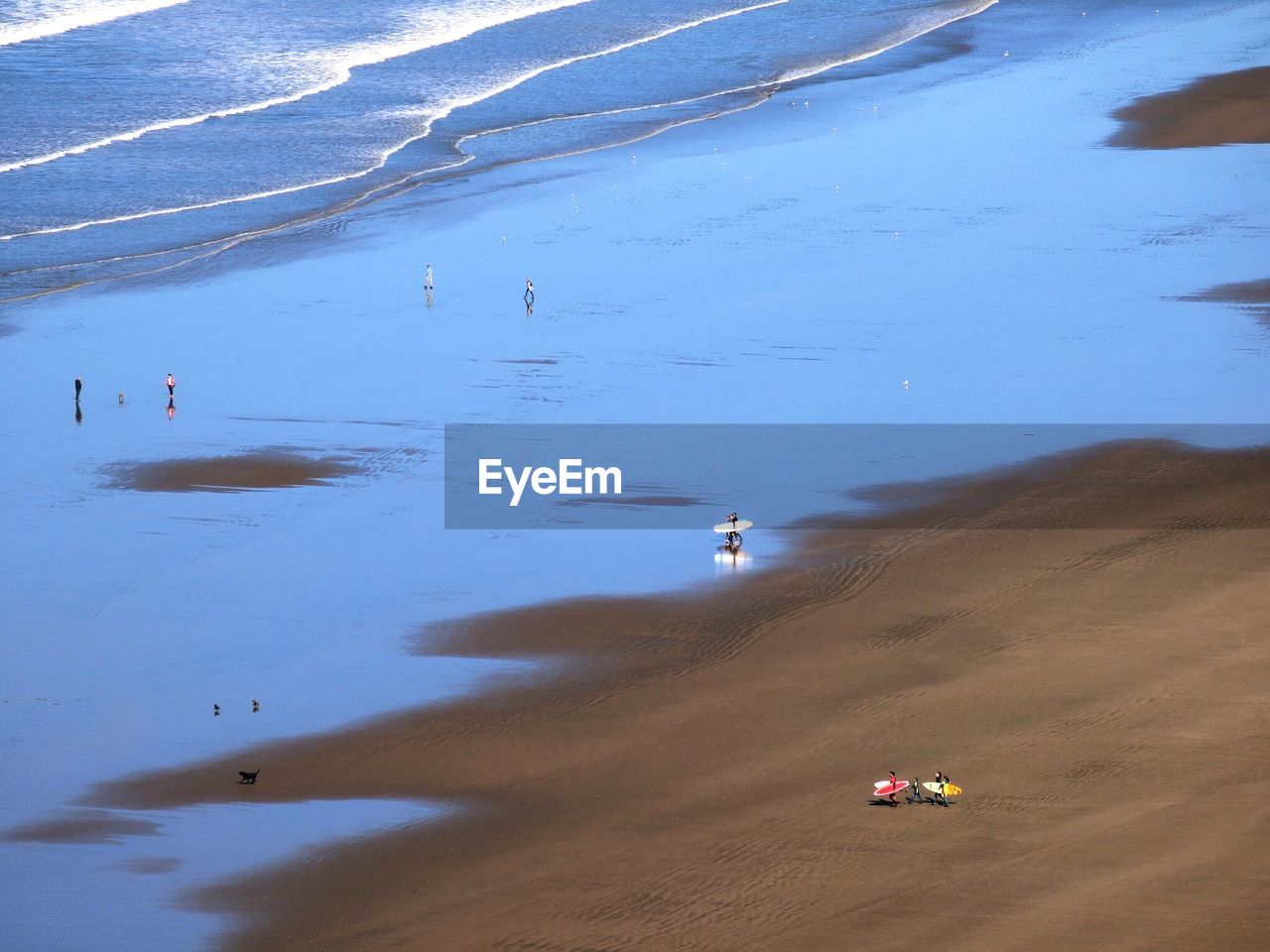 High angle view of beach against sky