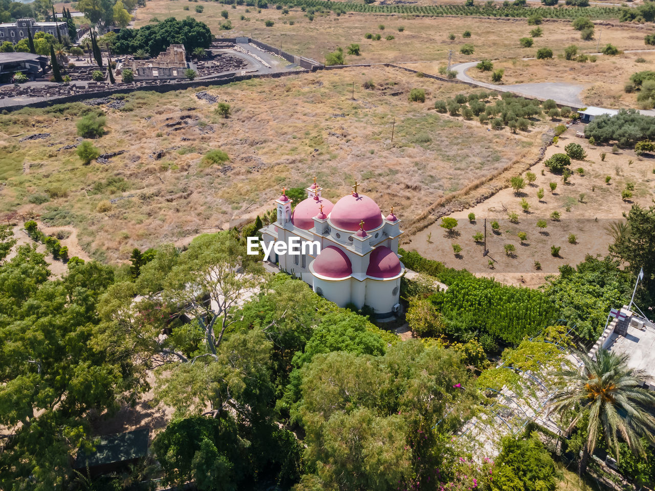 HIGH ANGLE VIEW OF AGRICULTURAL FIELD