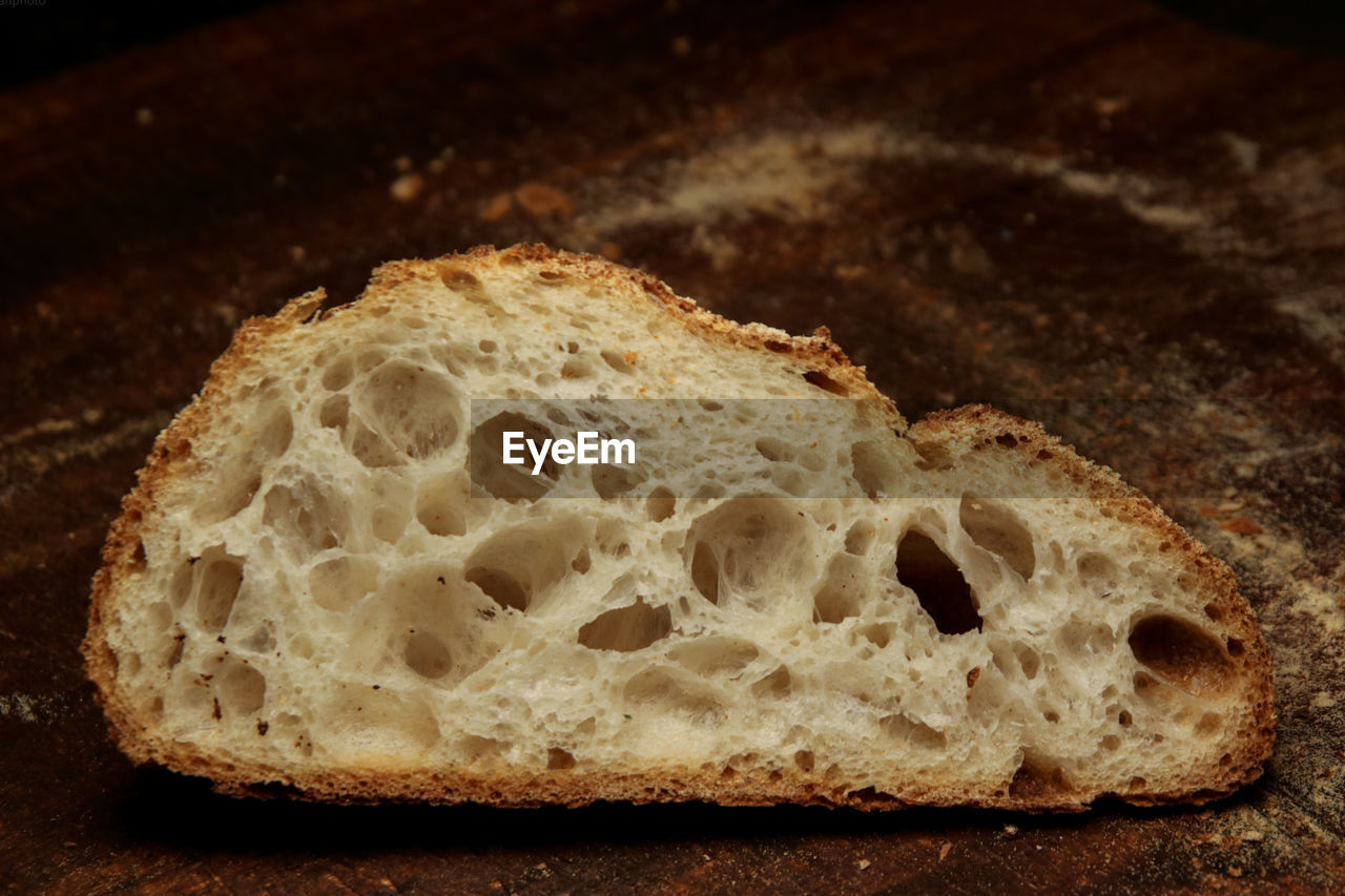 High angle view of bread on table