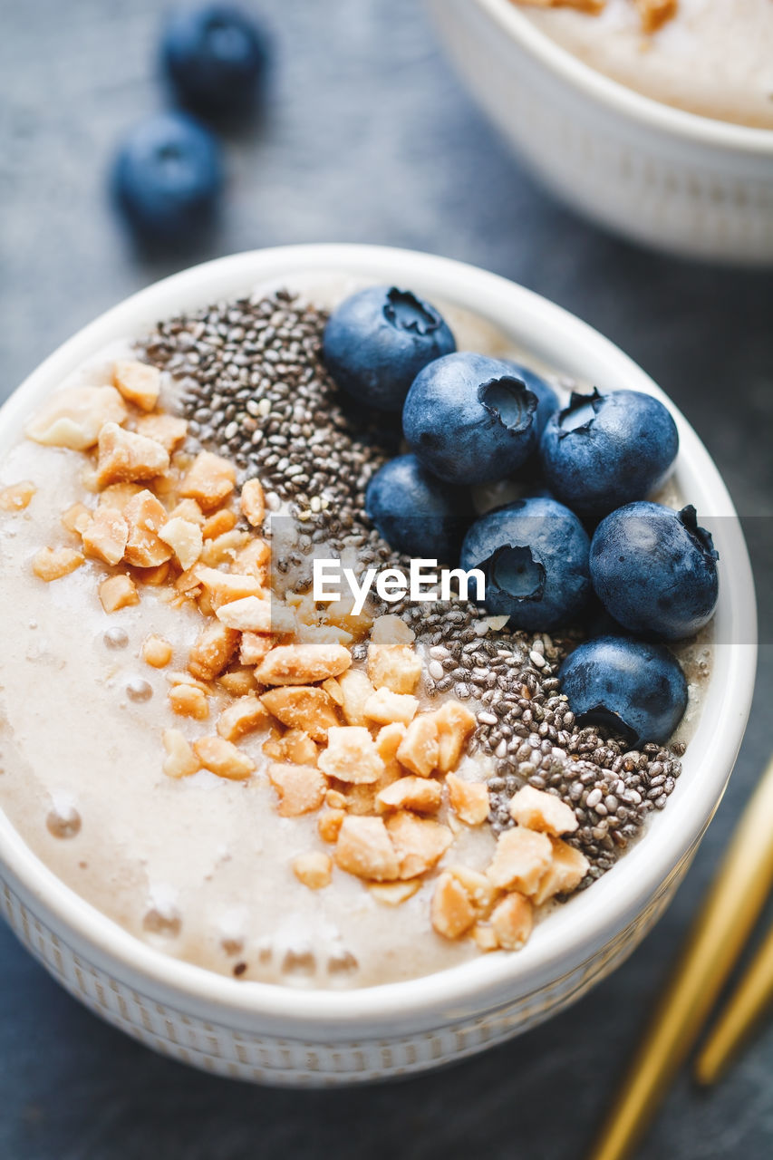 Close-up of breakfast in bowl on table