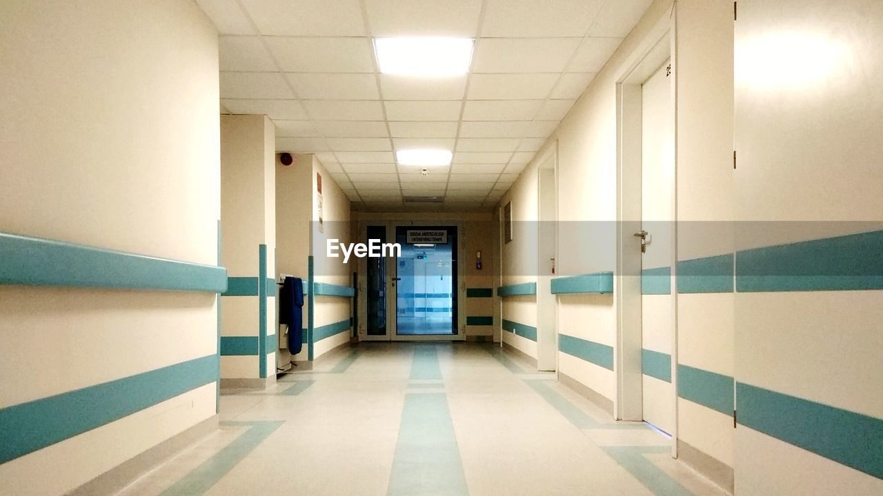 Empty hospital corridor