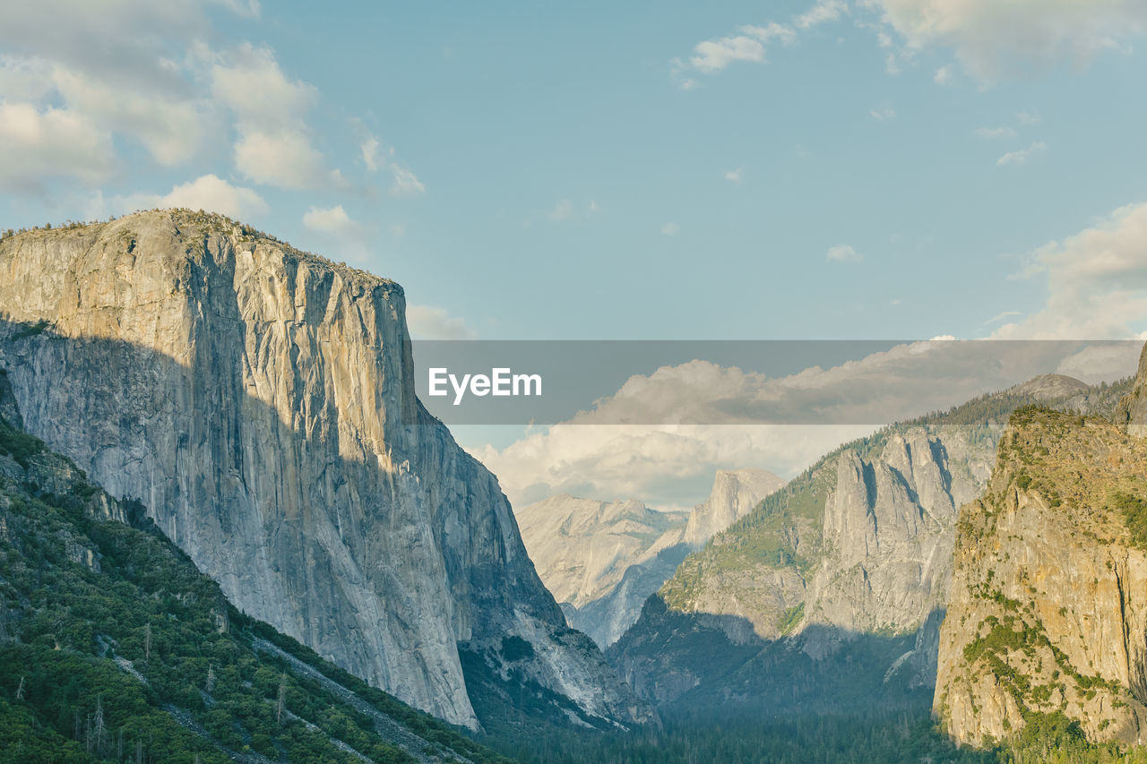 Views of yosemite national park valley in northern california.