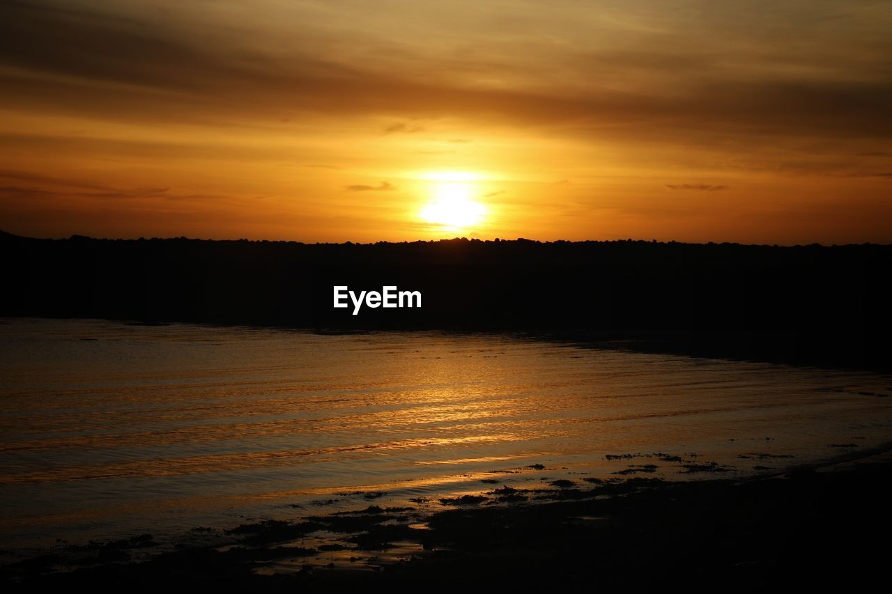 Scenic view of sea during sunset