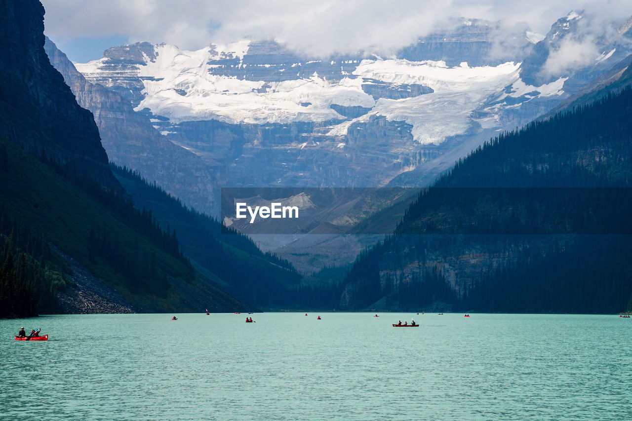 Scenic view of lake against mountains