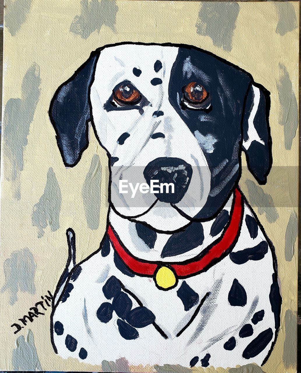 dog, pet, animal, animal themes, canine, mammal, one animal, domestic animals, dalmatian, painting, art, portrait, carnivore, no people, animal body part