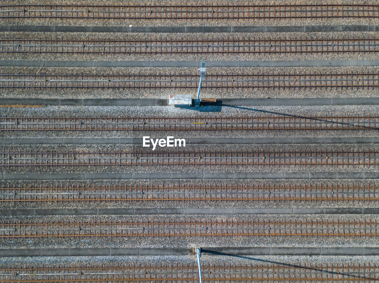 Aerial view of railway tracks