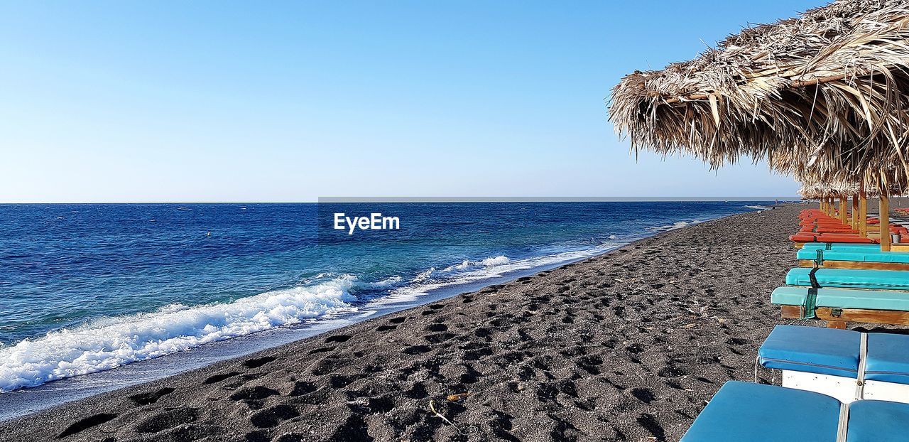 PANORAMIC VIEW OF BEACH AGAINST CLEAR SKY