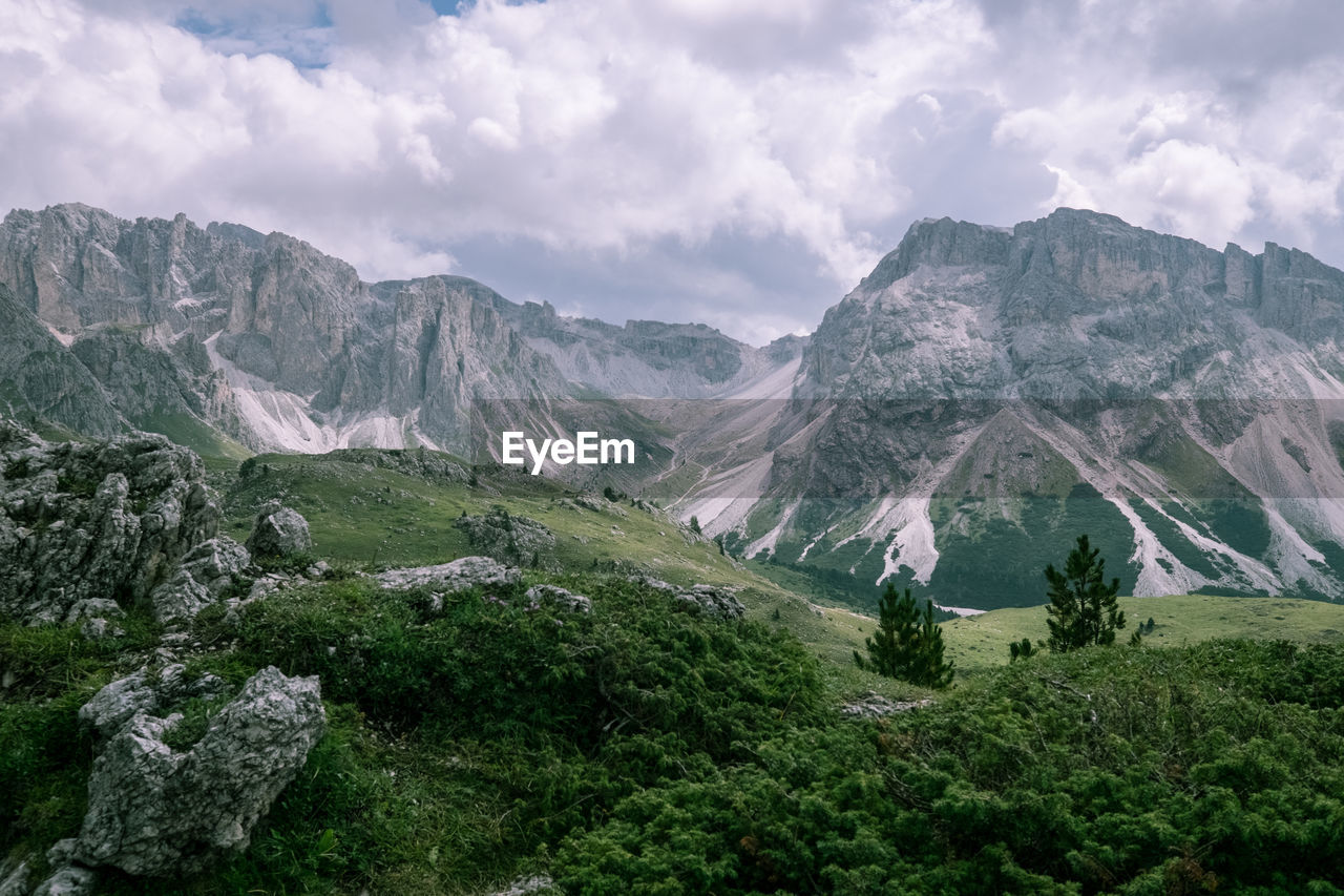 Scenic view of mountains against sky