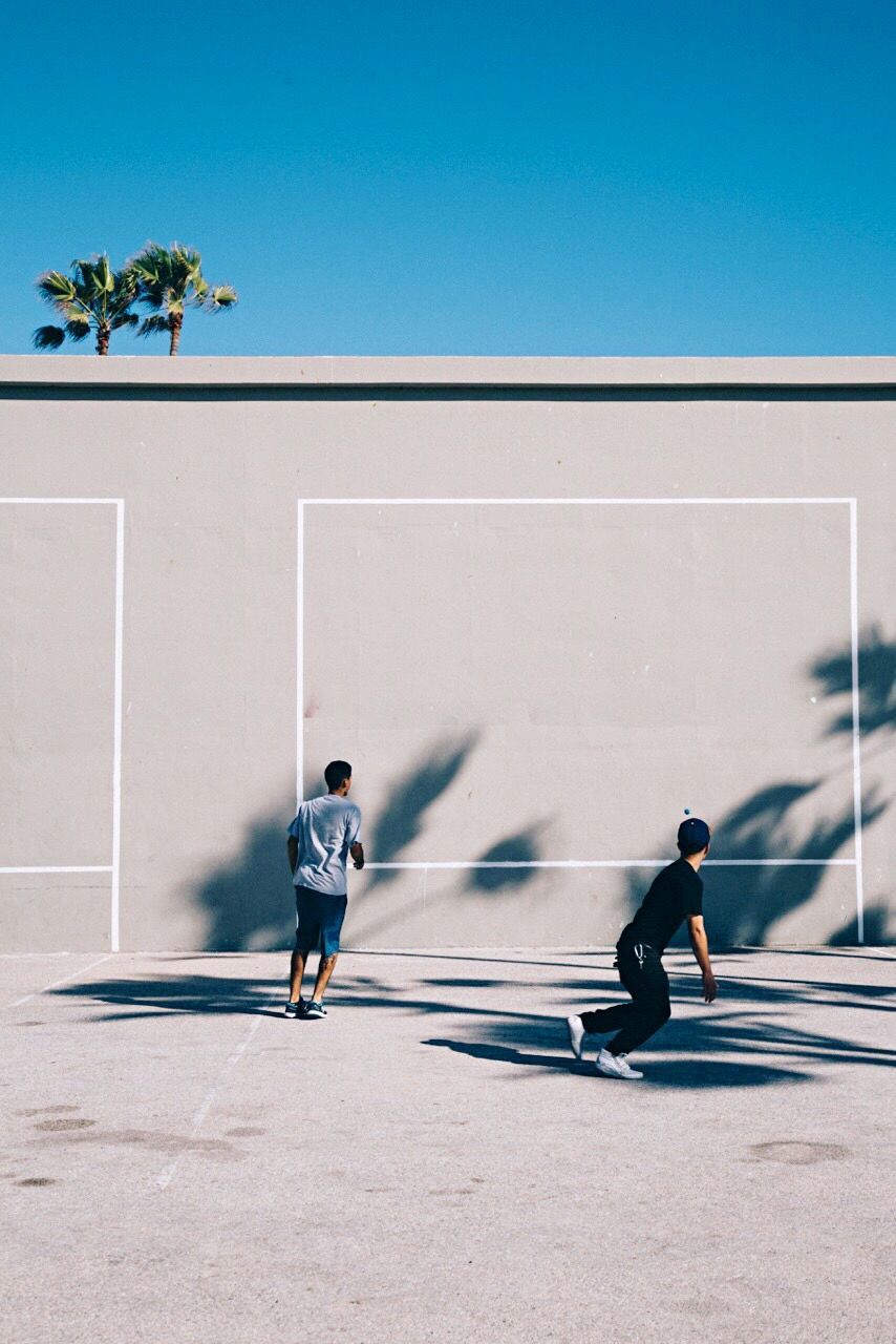 Boys playing wallball