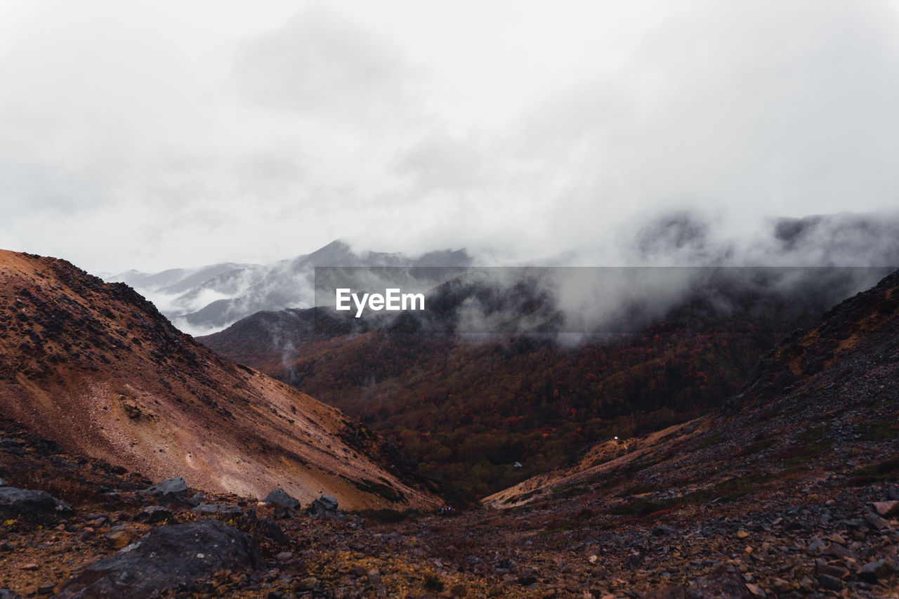 Scenic view of mountains against sky