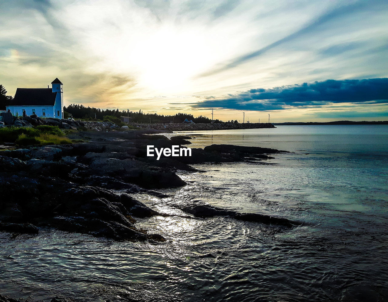 SCENIC VIEW OF SEA DURING SUNSET