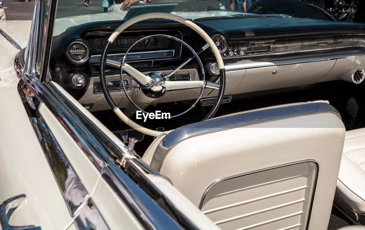 White 1959 cadillac eldorado at the 32nd annual naples depot classic car show in naples, florida. 