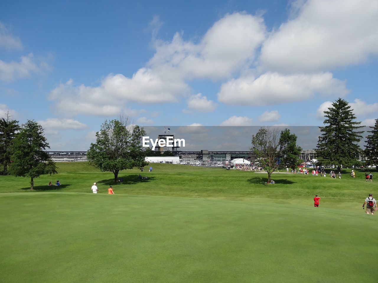 VIEW OF PEOPLE ON GRASSY LANDSCAPE