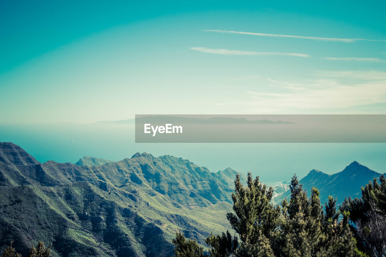 Scenic view of mountains against sky