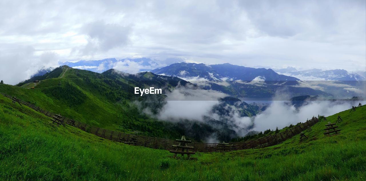 Scenic view of mountains against sky